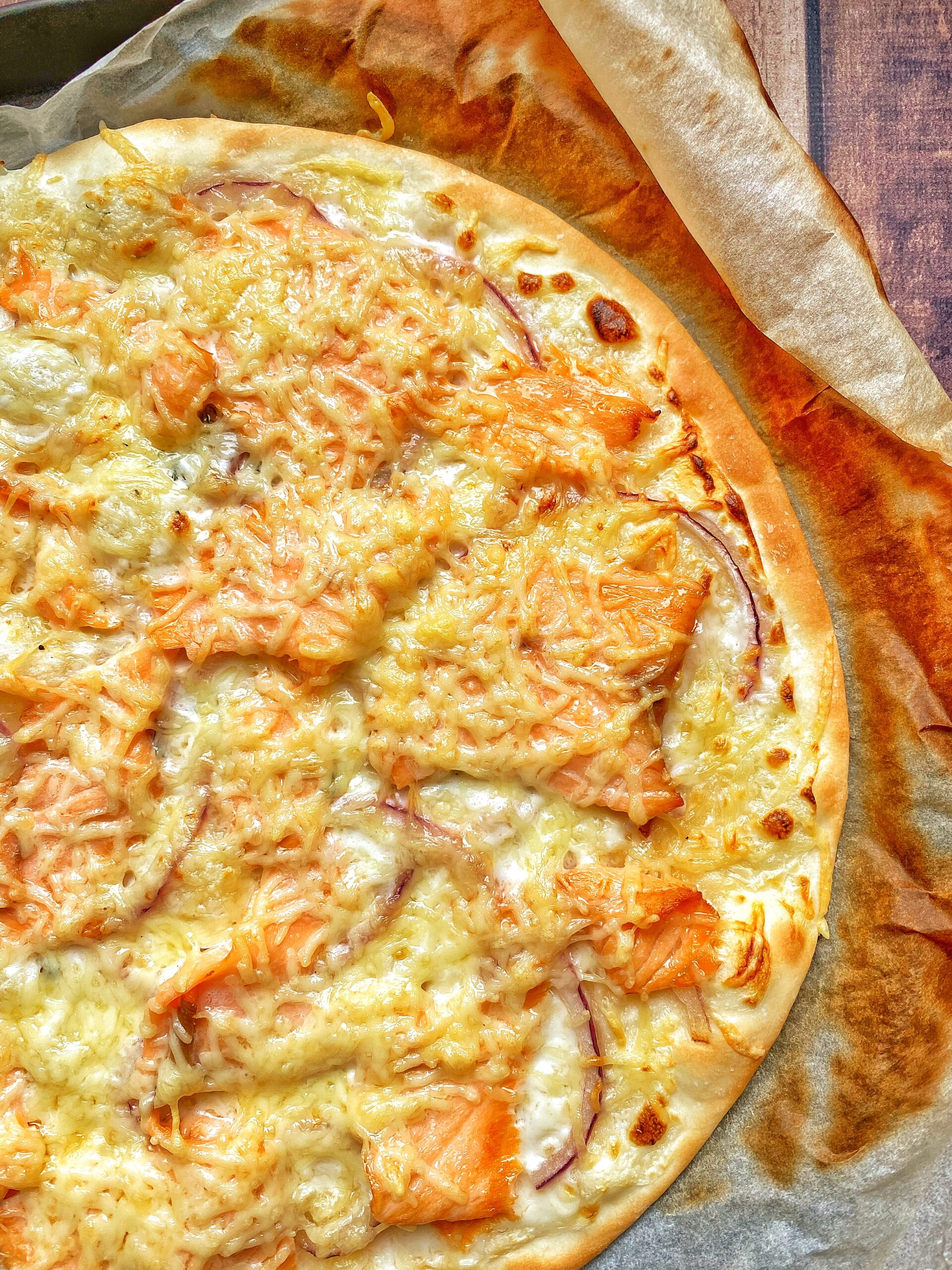 Pizza au saumon fumé - 340Kcal