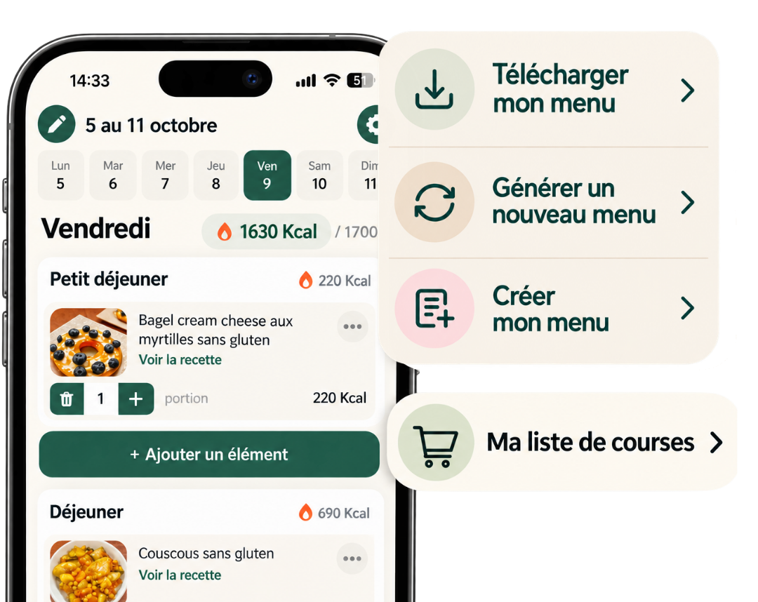 Menu personnalisable dans l'application MMCorps